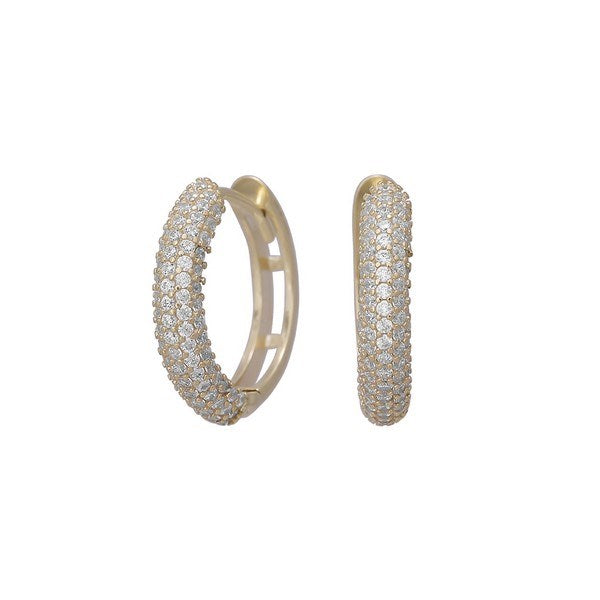 Siersbøl creoler i 8 kt guld med zirkoner Ø15