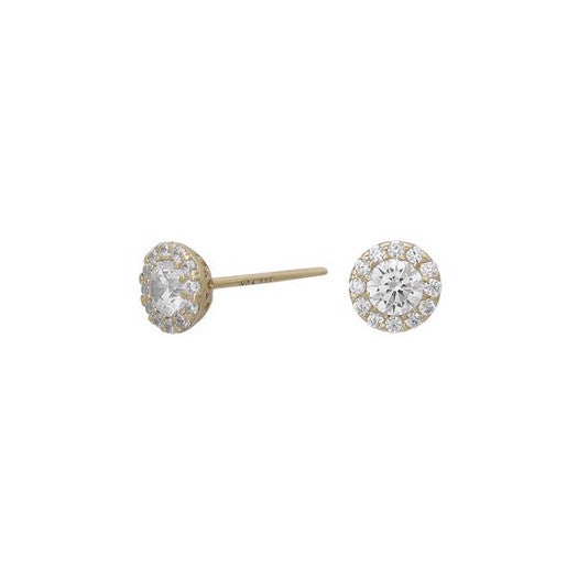 Siersbøl ørestikker i 8 kt guld med runde zirkonia
