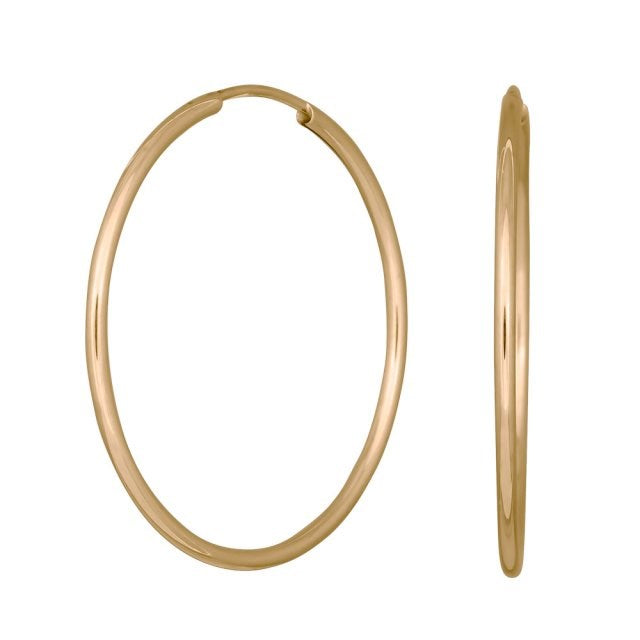 Elegante Siersbøl creoler i 8 eller 14 karat guld, Ø32 mm