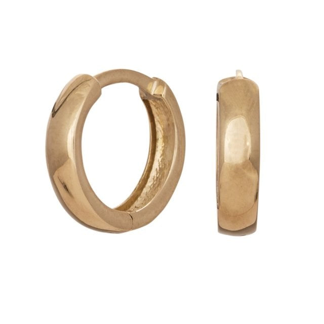 Siersbøl brede creoler i 8 eller 14 karat guld, Ø12 mm