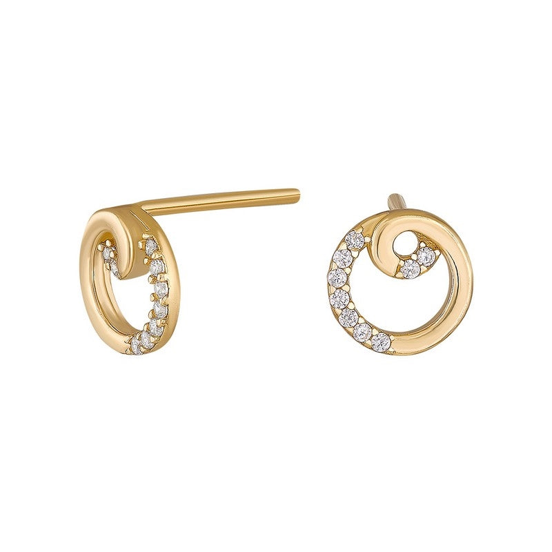 Siersbøl ørestikker i 8 kt guld med zirkonia