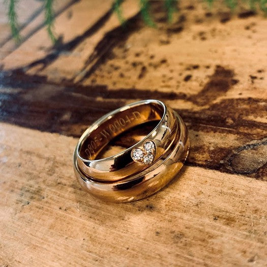 Aagaard vielsesringe i 9 eller 14 karat guld med 0,09 ct lab diamanter