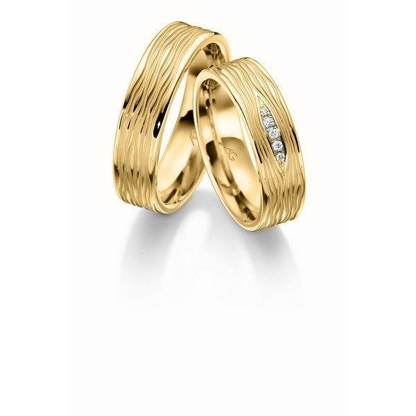 Eksklusive Gerstner vielsesringe i 9 eller 14 karat guld med 0,034 ct diamanter