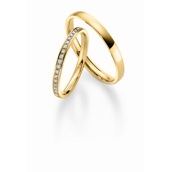 Eksklusive Gerstner vielsesringe i 14 eller 9 karat guld med 20 diamanter (0,10 ct)
