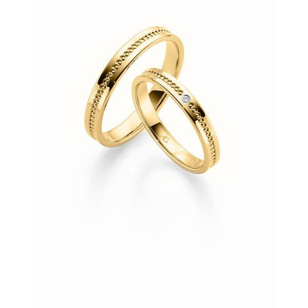 Romantiske Gerstner vielsesringe i 9 eller 14 karat guld med 0,008 ct diamant
