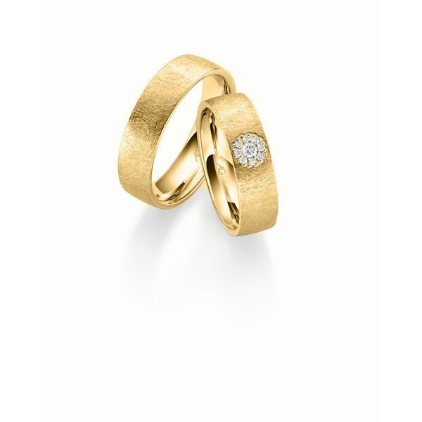 Flot Gerstner vielsesringe i 14 karat guld med 0,09 ct diamanter
