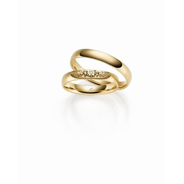 Romantisk Gerstner vielsesringe i 9 eller 14 karat guld med 0,02 ct diamanter