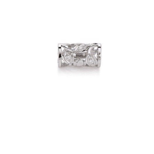 Sparkling Rock sølvcharm med zirkonia fra STORY by Kranz & Ziegler i sølv med udskåret mønster.