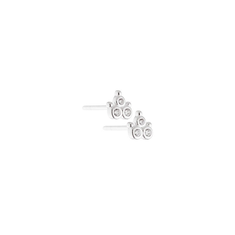 Aqua Dulce Clear Flower øreringe i sterlingsølv med klare zirkonia blomster 5 mm.