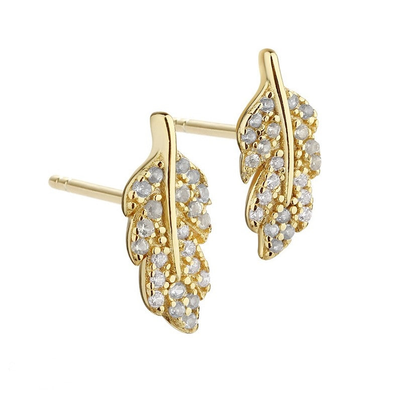 Leona ørestikker i forgyldt sterlingsølv fra Aqua Dulce med klare zirkonia, 11 mm