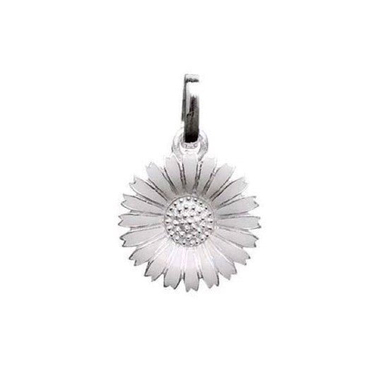 Marguerit vedhæng i sølv med hvid emalje 15 mm fra Kranz & Ziegler