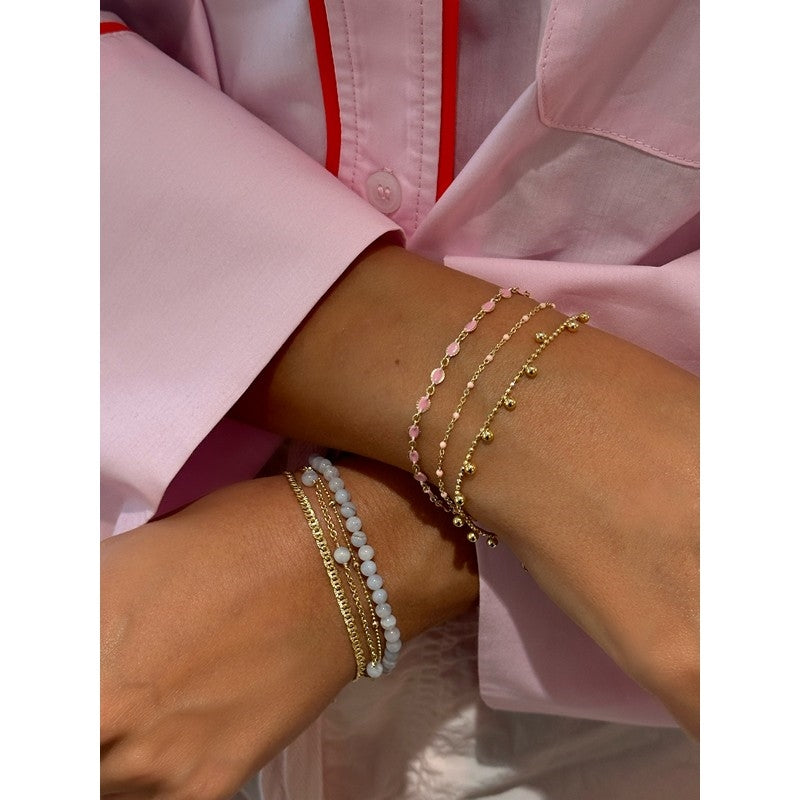 Love Eye armbånd i forgyldt sølv med blå agat fra Jeberg Jewellery