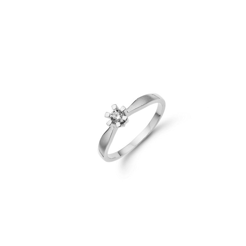 Aagaard eternity diamantring i 14 kt hvidguld – nærbillede af fatning