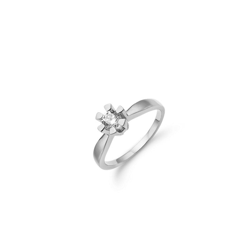 Aagaard eternity diamantring i 14 kt hvidguld – nærbillede af fatning