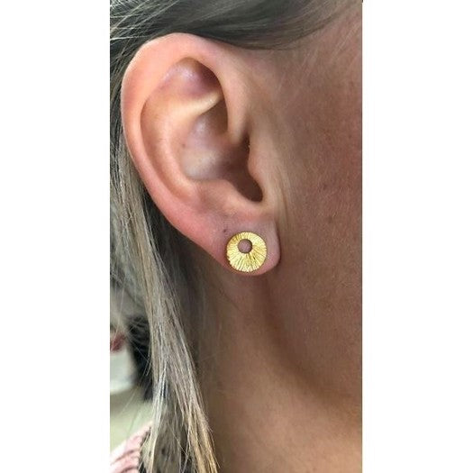 Heiring drømmefanger mini øreringe i forgyldt sølv (Ø10 mm)