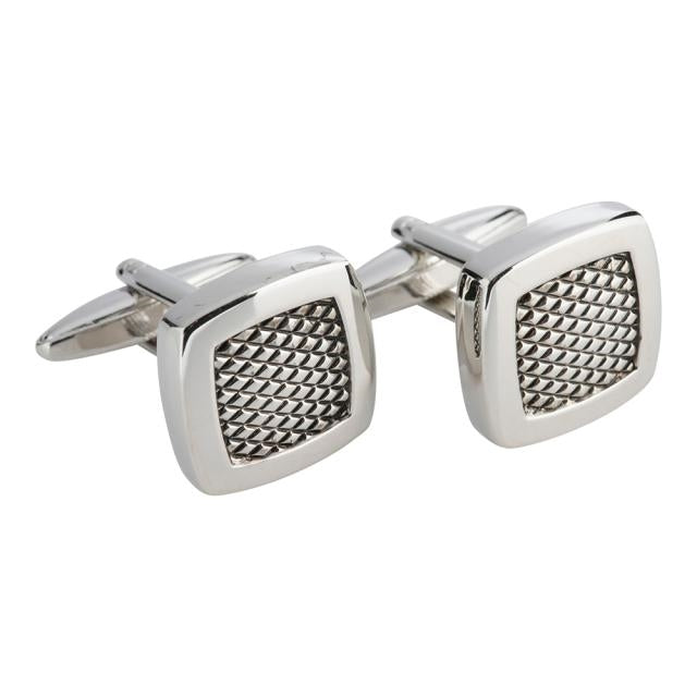 Nordahl Andersen manchetknapper i stål med ternet mønster