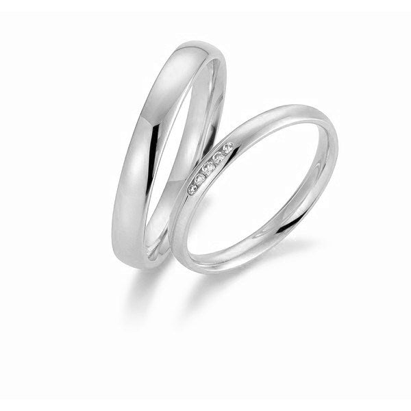 Eksklusive Gerstner vielsesringe i 14 eller 9 karat hvidguld med 0,036 ct diamanter