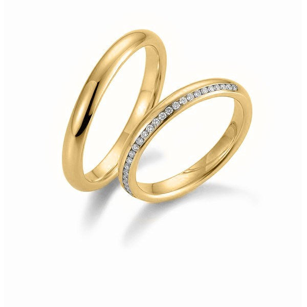 Eksklusive Gerstner vielsesringe i 14 eller 9 karat guld med 0,14 ct diamanter