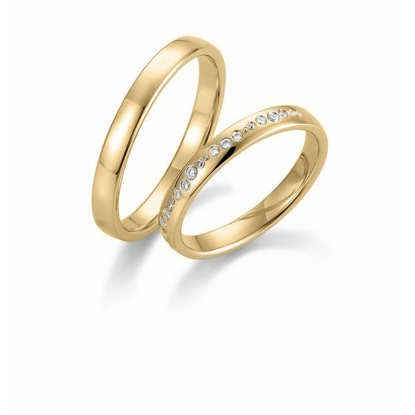 Flotte Gerstner vielsesringe i 14 eller 9 karat guld med 0,105 ct diamanter