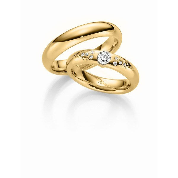 Eksklusive Gerstner vielsesringe i 14 eller 9 karat guld med 0,296 ct diamanter