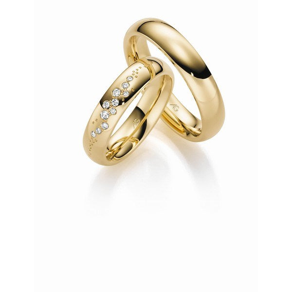 Romantiske Gerstner vielsesringe i 9 eller 14 karat guld med 0,106 ct diamanter