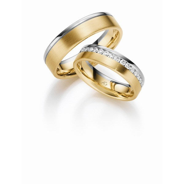 Unikke Gerstner vielsesringe i 9 eller 14 karat guld og hvidguld med 0,34 ct diamanter