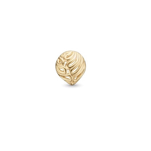 STORY by Kranz & Ziegler charm i forgyldt sølv med bladmotiv – elegant bladformet charm til armbånd.
