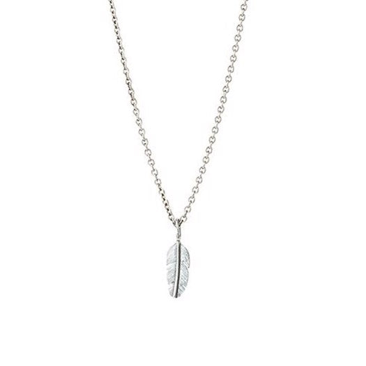 Heiring vedhæng i rhodineret sølv fra mini fjer kollektionen – lille fjerformet vedhæng på 20 mm.