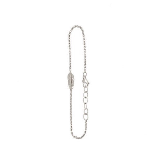 Heiring Fjer armbånd i rhodineret sølv Mini