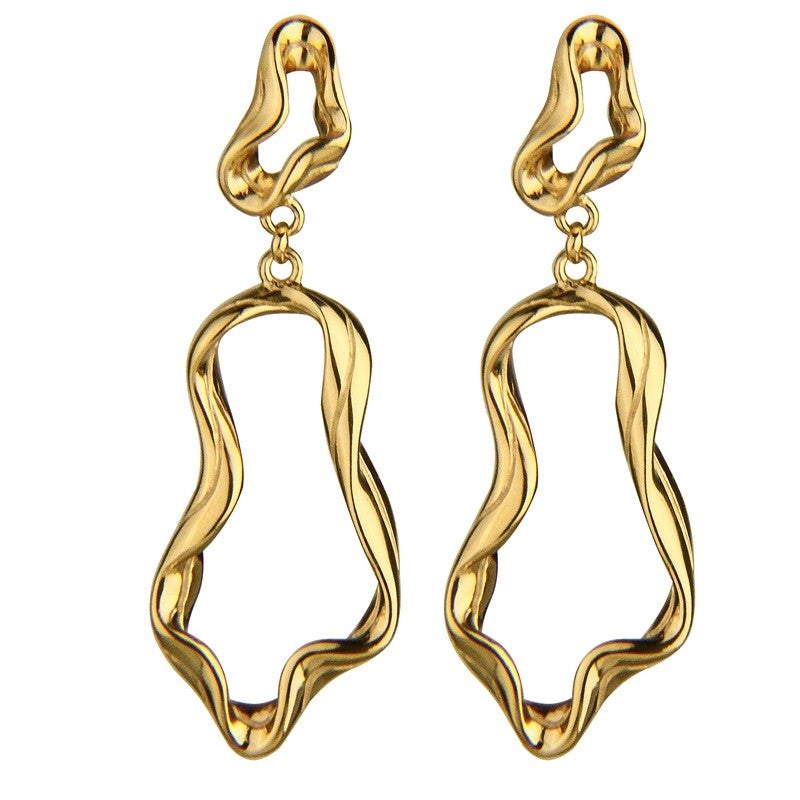 Sea Goddess øreringe fra Jeberg Jewellery i forgyldt sølv 45 mm