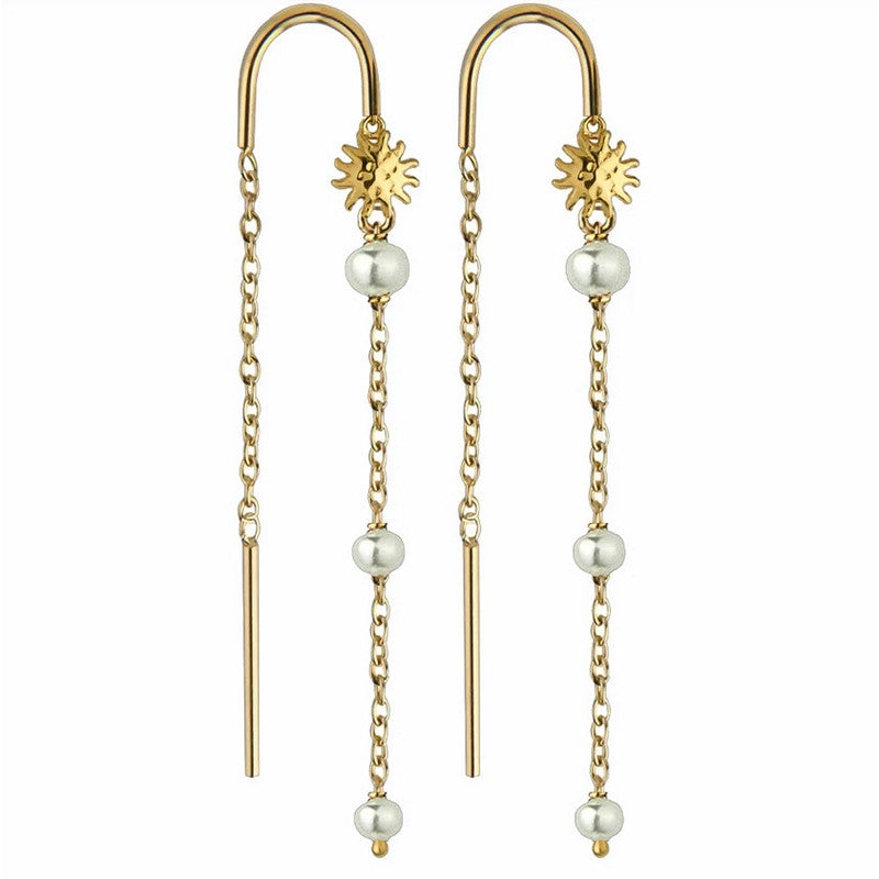 Jeberg Sunshower øreringe i forgyldt sølv med perler