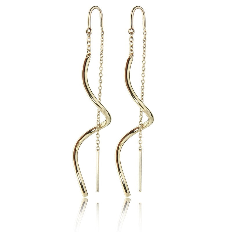 Jeberg Twirl øreringe i forgyldt sølv 55 mm