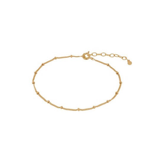 Solar ankelkæde i 18 kt forgyldt sølv med kugledetaljer fra Pernille Corydon.