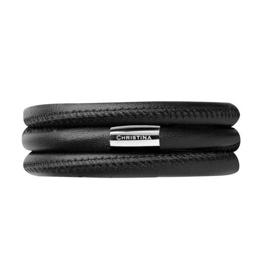 Christina læderarmbånd sort 70 cm