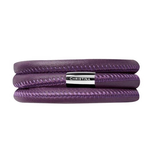 Christina læderarmbånd lilla 70 cm