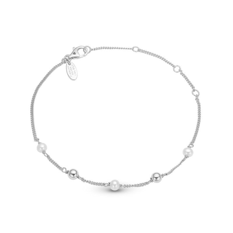 Fresh Water Pearl armbånd i sølv fra Christina Jewelry & Watches 14+5 cm