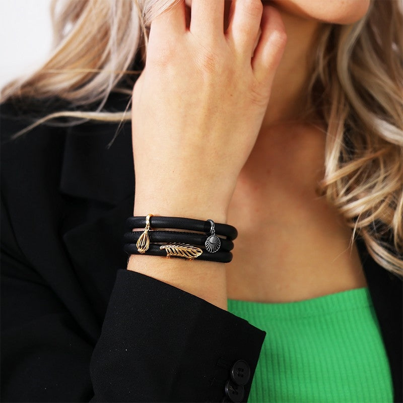 SUNSET charm i oxideret sølv til læderarmbånd fra Christina Jewelry & Watches