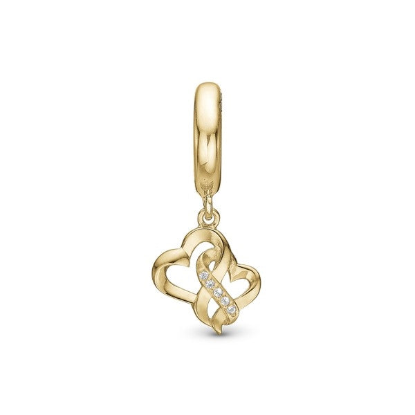 Mother Child True Love charm i forgyldt sølv med zirkonia fra Christina Jewelry & Watches