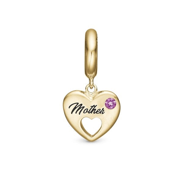 Mother charm i forgyldt sølv med zirkonia fra Christina Jewelry & Watches