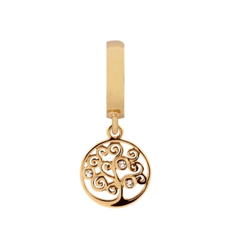 Tree of Life charm i forgyldt sølv med zirkonia fra Christina Jewelry & Watches