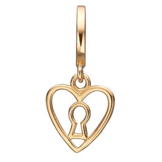 KEYHOLE LOVE charm i 18 karat forgyldt sølv fra Christina Jewelry & Watches