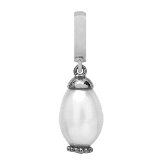 PEARL DROP charm i rhodineret sølv med hvid ferskvandsperle fra Christina Jewelry & Watches