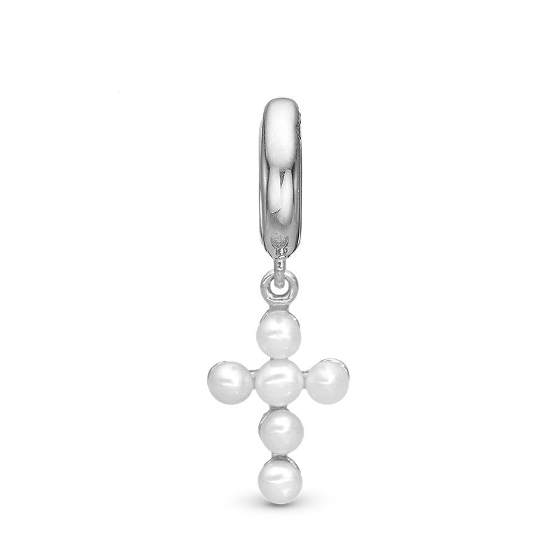 Pearl Cross charm i sterlingsølv med 6 perler fra Christina Jewelry & Watches.