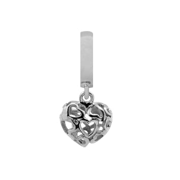 Heart Beat Love charm i rhodineret sølv fra Christina Jewelry & Watches