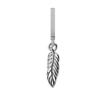 Indian Feather charm i rhodineret 925 sterlingsølv fra Christina Jewelry & Watches – fjerformet vedhæng til læderarmbånd.