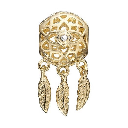 Christina Jewelry & Watches drømmefanger charm i forgyldt sølv med topas