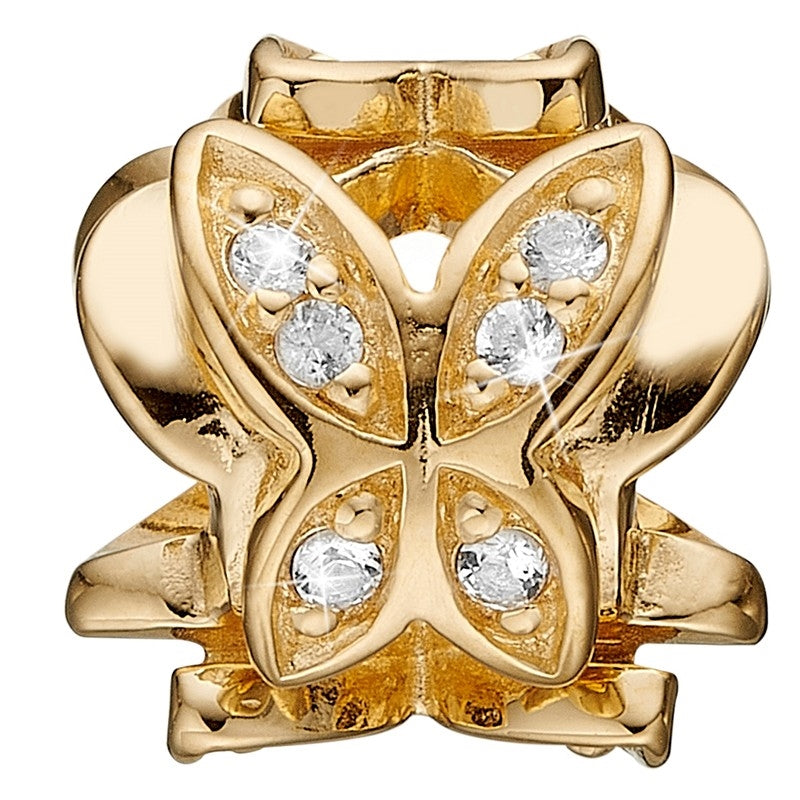 Butterfly charm i forgyldt sølv fra Christina Jewelry & Watches 10 x 10 mm