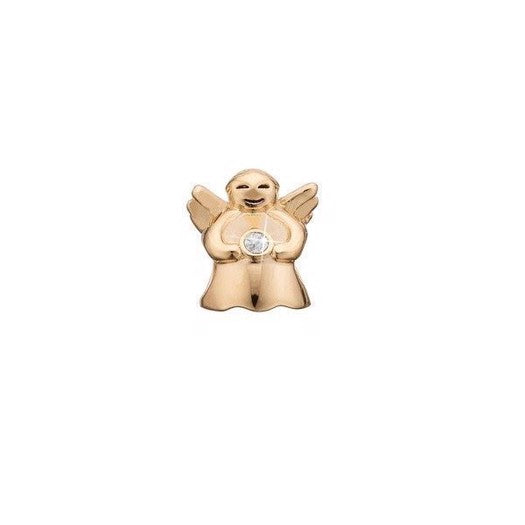 TOPAZ ANGEL charm i forgyldt sølv med hvid topas fra Christina Jewelry & Watches