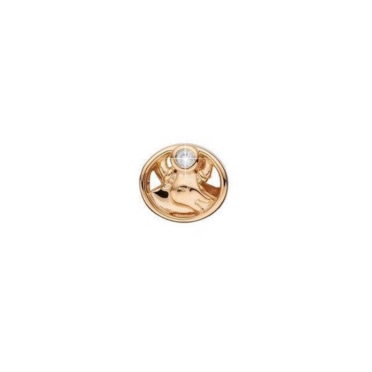 Tyren stjernetegn charm i forgyldt sølv med rosakvarts fra Christina Jewelry & Watches