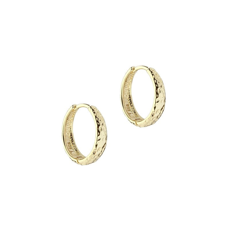 Cappa creoler 16 mm fra Aqua Dulce i forgyldt sterlingsølv med hamret overflade.